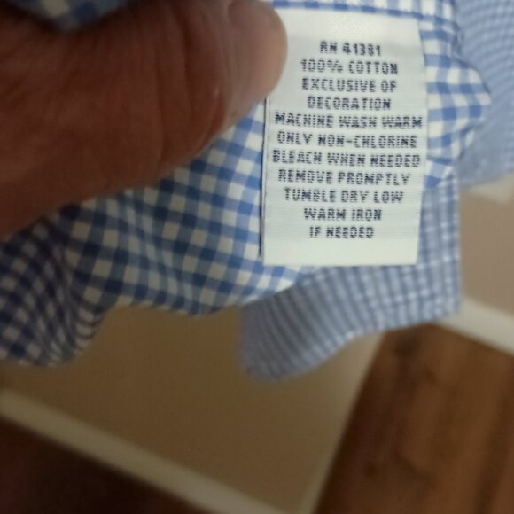 Ralph Lauren Men's Long Sleeve Button Down Shirt Size Large Blue/White Checked - Picture 9 of 10